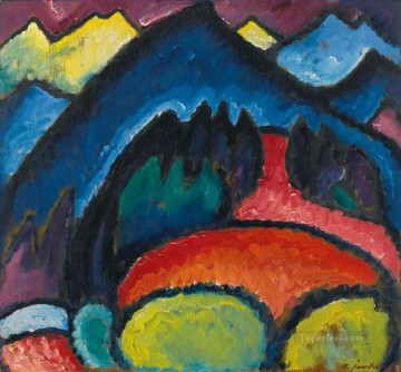 抽象的かつ装飾的 Painting - オーベルストドルフ山脈 1912 アレクセイ・フォン・ヤウレンスキー 表現主義